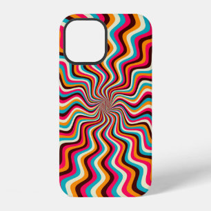 Funky wavy multicolored sunburst background art. 7 iPhone 12 case