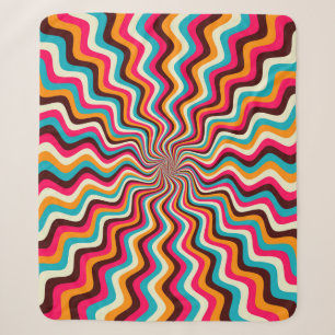 Funky wavy multicolored sunburst background art. 7 sherpa blanket