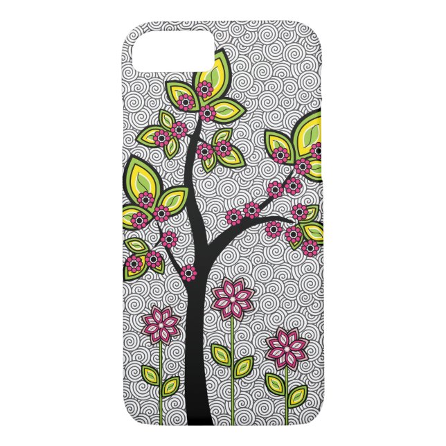 Funky Whimsical Artsy Modern Vector Case-Mate iPhone Case (Back)