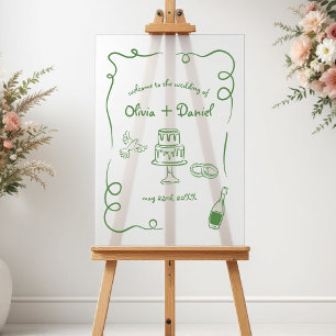 Funky Whimsical Hand Lettered Illustrated Sign