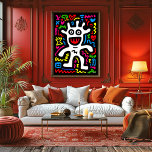 Funky White Alien – Neon Pop Art Creature Wall Art<br><div class="desc">This white funky alien brings neon joy to life! Big eyes, quirky shapes, and bold lines create a playful pop art design. Perfect for those who love funky decor, quirky aliens, and neon vibes that make any wall shine.</div>