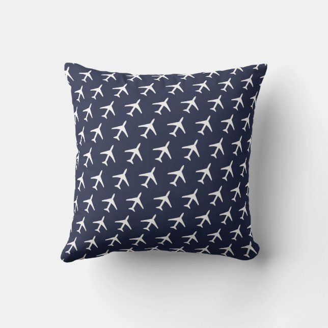 Funky White Plane Aeroplane Pilot Aviation Cushion Zazzle