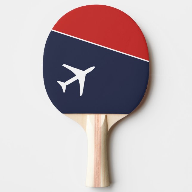 Funky White Plane Aeroplane Pilot Aviation Ping Pong Paddle (Front)