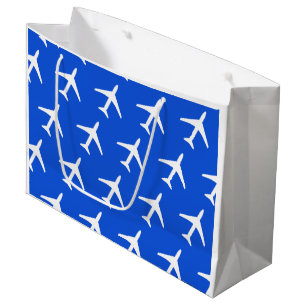 Funky White Plane Aeroplane Pilot Flying Airways Large Gift Bag