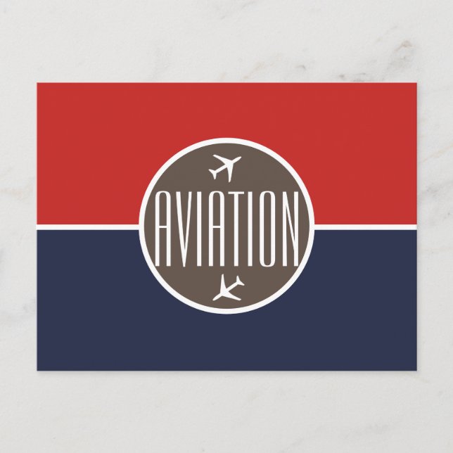 Funky White Plane Pilot Aviation Postcard (Front)