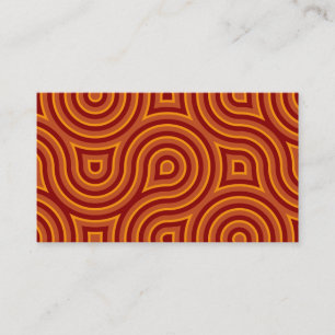 Funky Wild Circle Seamless Pattern Orange Business Card