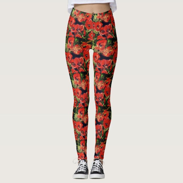 Funky Wild Poppy leggings (Front)