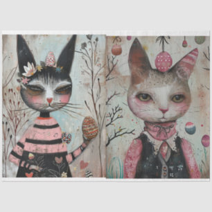 Funky Wired Cats Decoupage Tissue Paper