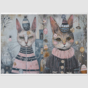 Funky Wired Cats Decoupage Tissue Paper