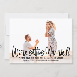 Funky Writing Editable Colour Save The Date Card