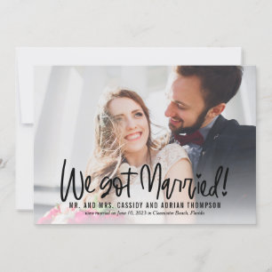 Funky Writing Wedding Elopement Reception Invite