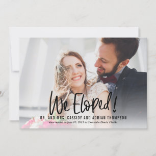 Funky Writing Wedding Elopement Reception Invite