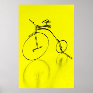 Funky yello bicycle Poster
