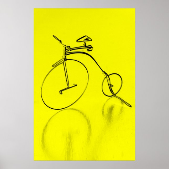 Funky yello bicycle Poster (Front)