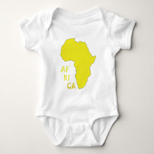 Funky Yellow Africa Map Baby Bodysuit