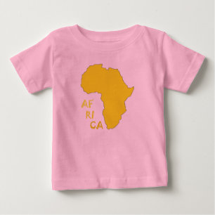 Funky Yellow Africa Map Baby T-Shirt