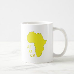 Funky Yellow Africa Map Coffee Mug