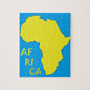 Funky Yellow Africa Map Jigsaw Puzzle
