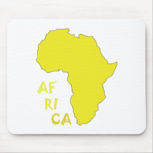 Funky Yellow Africa Map Mouse Mat