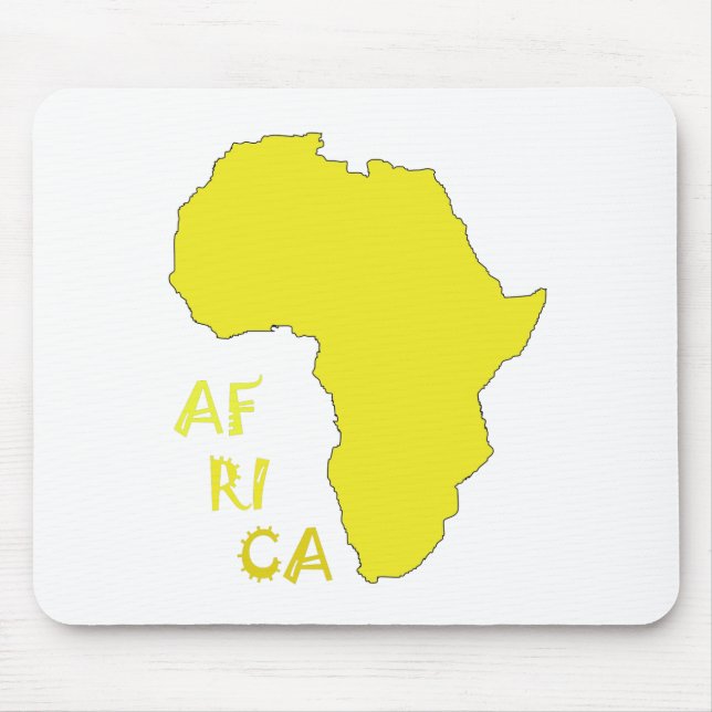 Funky Yellow Africa Map Mouse Mat (Front)