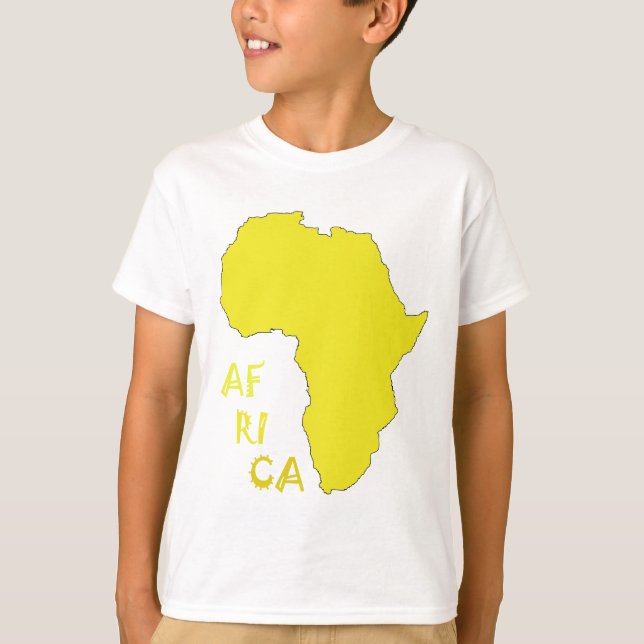 Funky Yellow Africa Map T-Shirt (Front)