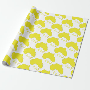 Funky Yellow Africa Map Wrapping Paper