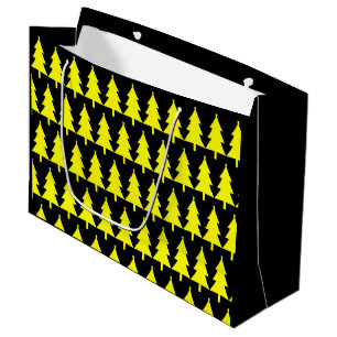 Funky Yellow Fir Christmas Tree Pattern Gift Bag