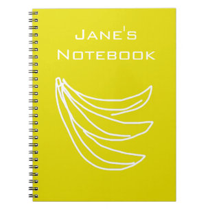 Funky yellow happy banana notebook