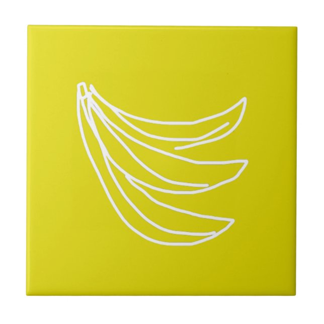 Funky yellow happy banana tile (Front)