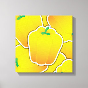 Funky yellow pepper canvas print