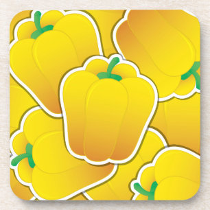 Funky yellow pepper coaster