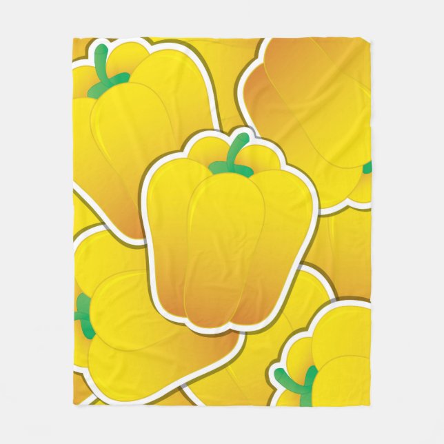 Funky yellow pepper fleece blanket (Front)