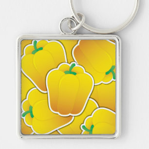 Funky yellow pepper key ring