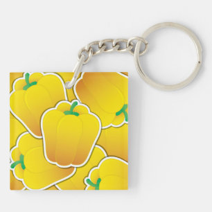 Funky yellow pepper key ring