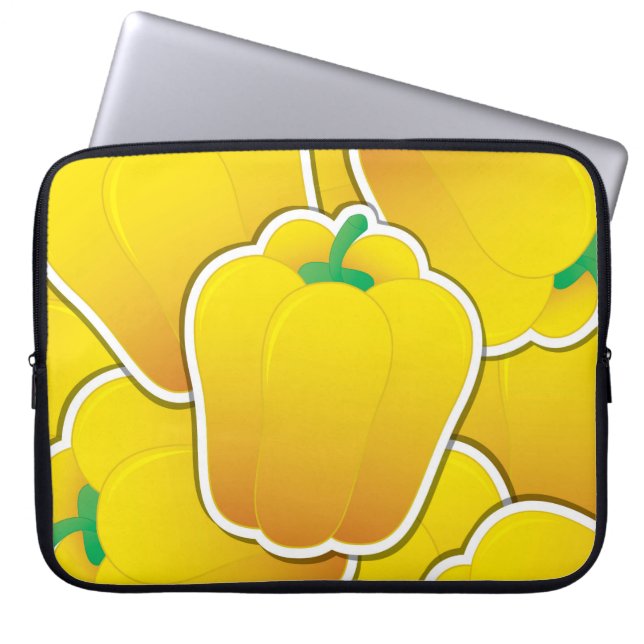 Funky yellow pepper laptop sleeve (Front)