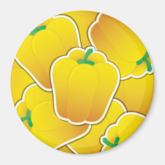 Funky yellow pepper magnet (Front)