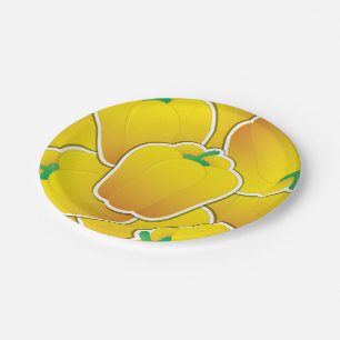 Funky yellow pepper paper plate