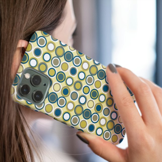 Funky Yellow White Circles Throwback Midcentury Case-Mate iPhone Case (Creator Uploaded)