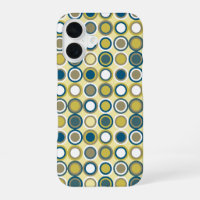 Funky Yellow White Circles Throwback Midcentury