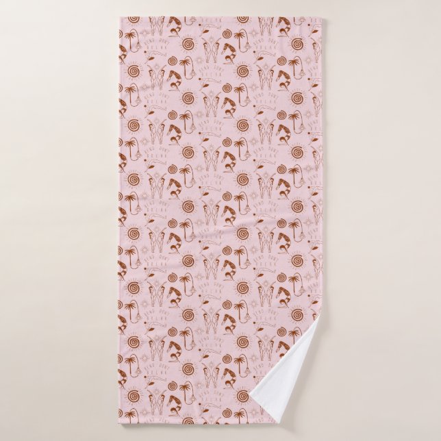 Funky Yoga Pattern Bath Towel (Bath Towel)