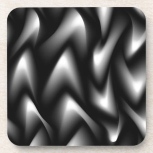 Funky Zebra Abstract Black and White Coaster