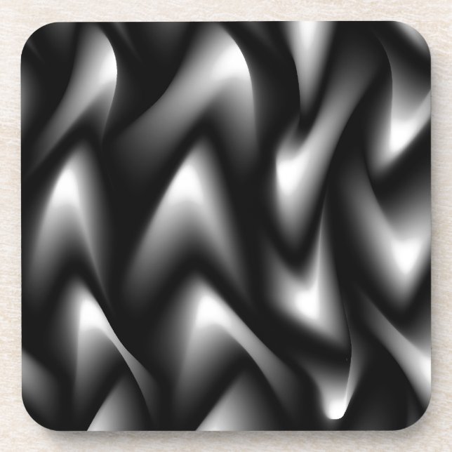 Funky Zebra Abstract Black and White Coaster (Front)