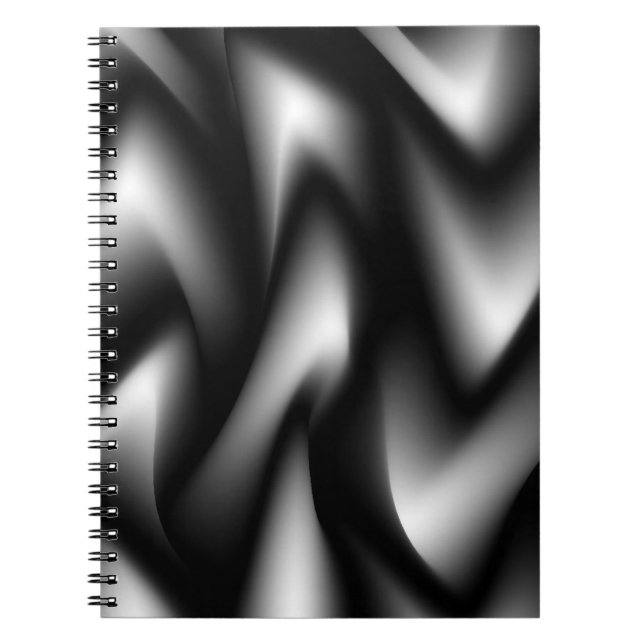 Funky Zebra Abstract Black and White Notebook (Front)