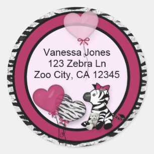 Funky Zebra Baby Shower Envelope labels seals