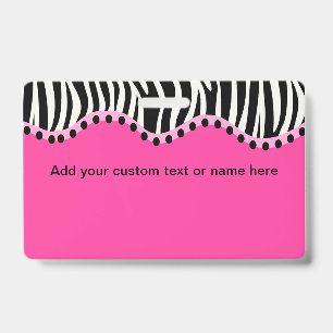 Funky Zebra Horizontal Name Badge ID Badge