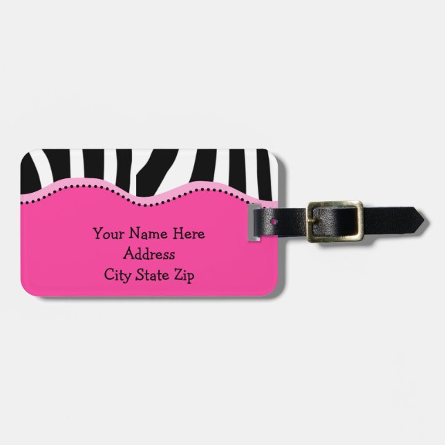 Funky Zebra Luggage Tag (Front Horizontal)