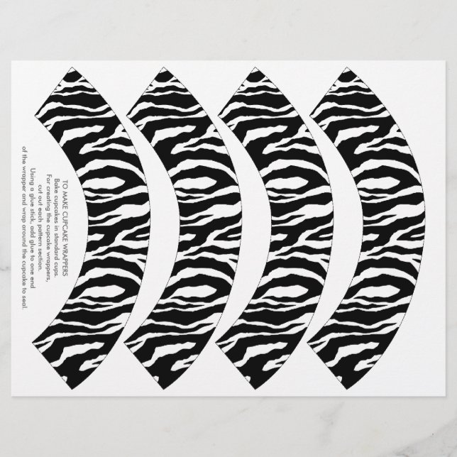 Funky Zebra Print Cupcake Wrappers (Front)