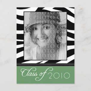 Funky Zebra YOU-Pick-YOUR-Colour Graduation Invite