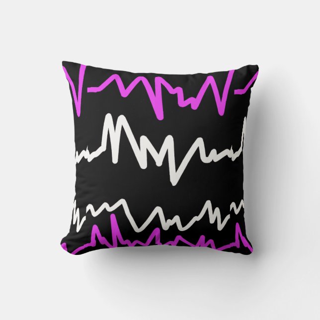 Funky Zig Zag Line Pattern Pillow Cushion (Front)
