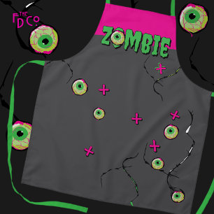 Funky Zombie Eyeball Poppin’ Funny Apron